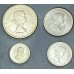NEW ZEALAND 1965 . PROOF SET . FOUR  4 SILVER COINS . IN THE CASE